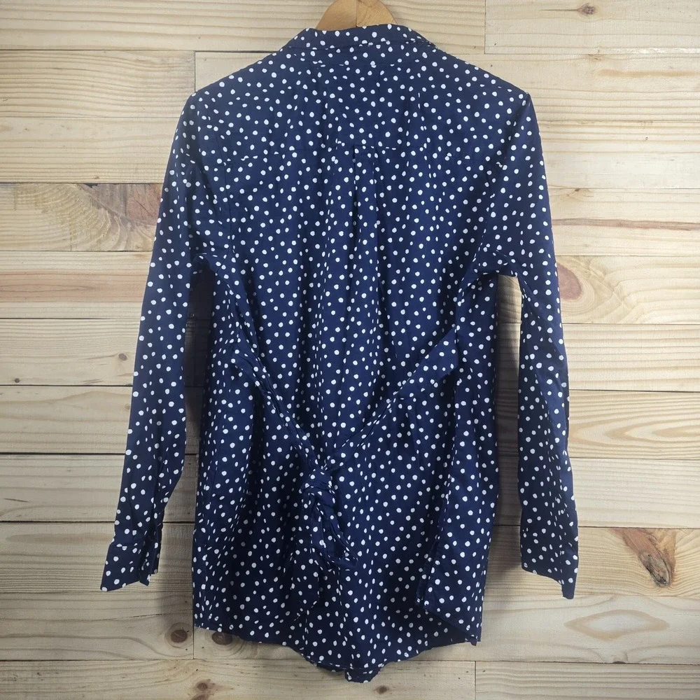 Old Navy Polka Dot Maternity Tunic Women Large Navy Blue‎ Classic Preppy Core - Picture 5 of 11